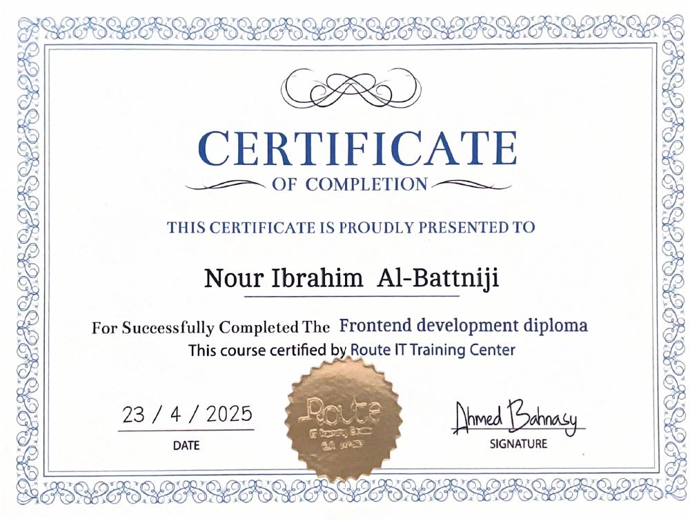 Route Academy front-end development diploma